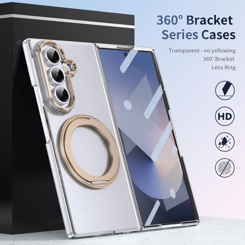 360 Rotating Magnetic Case with Magsafe Compatibility and Glass Front Film