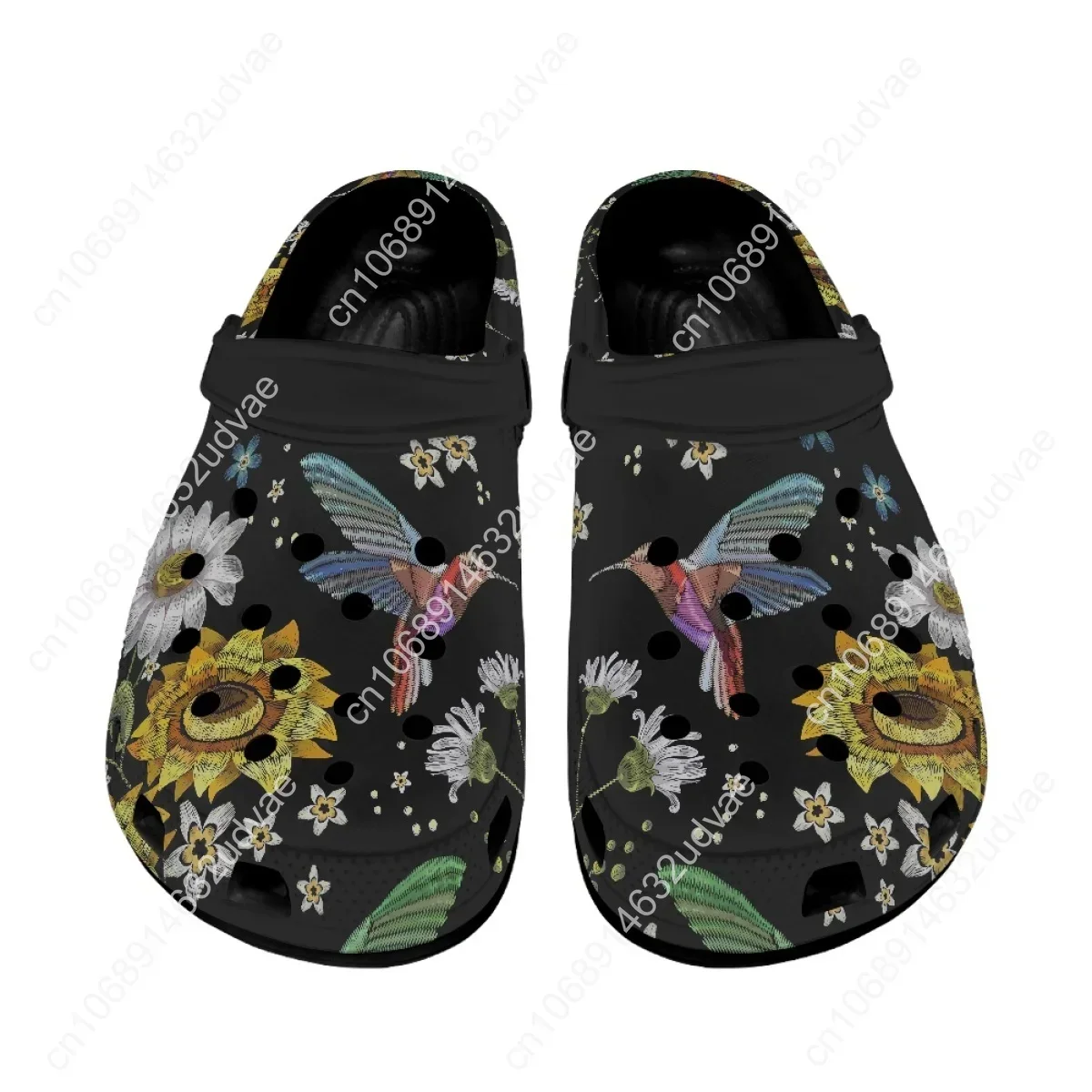 Hummingbird Floral Style Summer Outdoor Sandals Breathable Lightweight Girls Garden Shoes Water Bathroom Slippers For Girls 2023