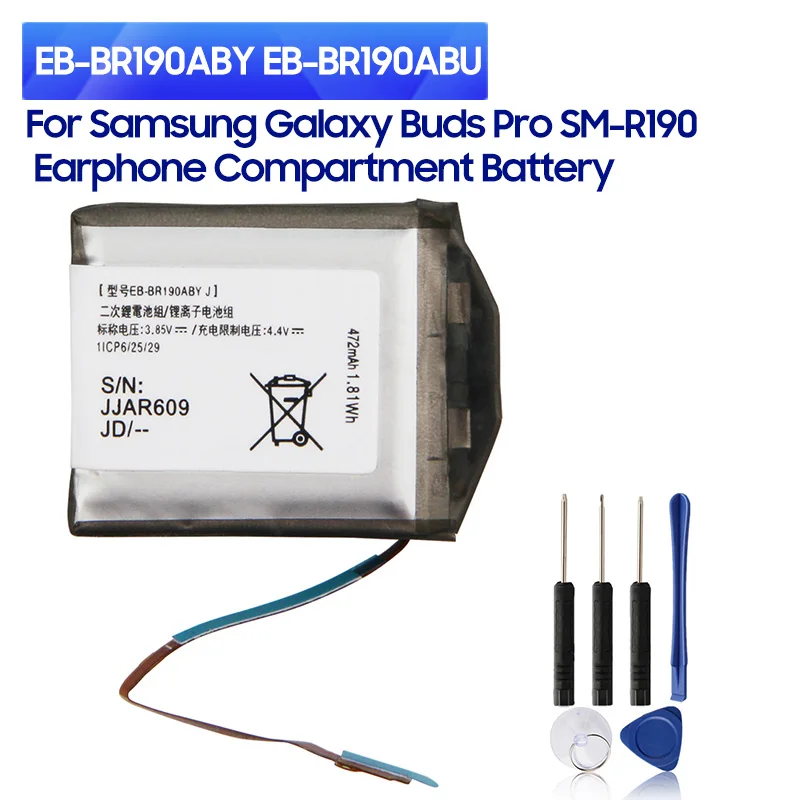 Batteria Di Ricambio Eb-Br190Aby Eb-Br190Abu Per Samsung Galaxy Buds Pro Sm-R190 Ep-Qr190 Ep-Qr190 Batteria Vano Auricolare