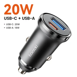 Toocki 30W Dual - Port Fast Charging Car Charger (20W USB A and C)