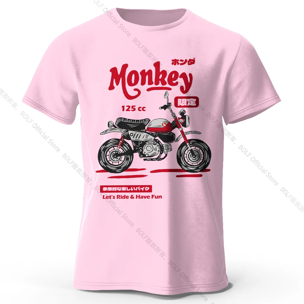 Vintage Hand-Drawn Motorcycle Graphic Cotton Tee - Unisex Retro Biker Style Shirt