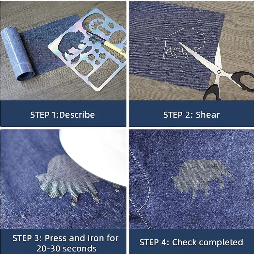 1.5 Meters Iron on Patches Denim Patches Kit for Inside Jeans Clothing Repair Mending Jeans Trousers Fabric Denim Craft