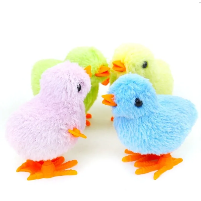Cartoon Wind-up Chicken Simulation Plush Jumping Chicken Nostalgia Toy Clockwork Toy Gift for Kid Gifts Children's Wind-up Toys