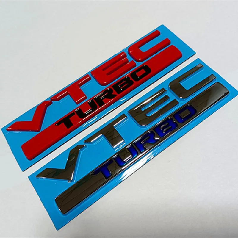 3D Abs Red Chrome Logo Vtec Emblem Car Badge Tronco Decalcomania Per Honda Civic Vtec Stikcer Accessori