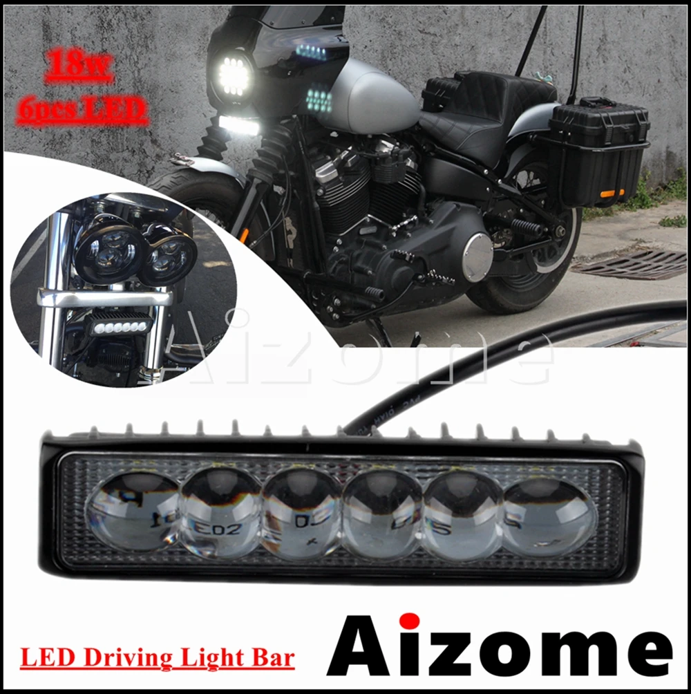 Front LED Lights Bar Motorcycle DRL Work Driving Light Fog Lamp