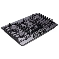 30" Stainless Steel 5 Burner Gas Cooktop LPG/NG Convertible Thermocouple Safety System Durable Cast Iron Burner Gas Stove Top 1