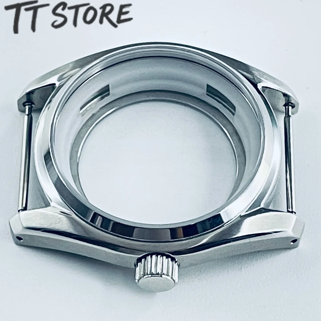 Elegant 40mm Silver Sapphire Glass Watch Case