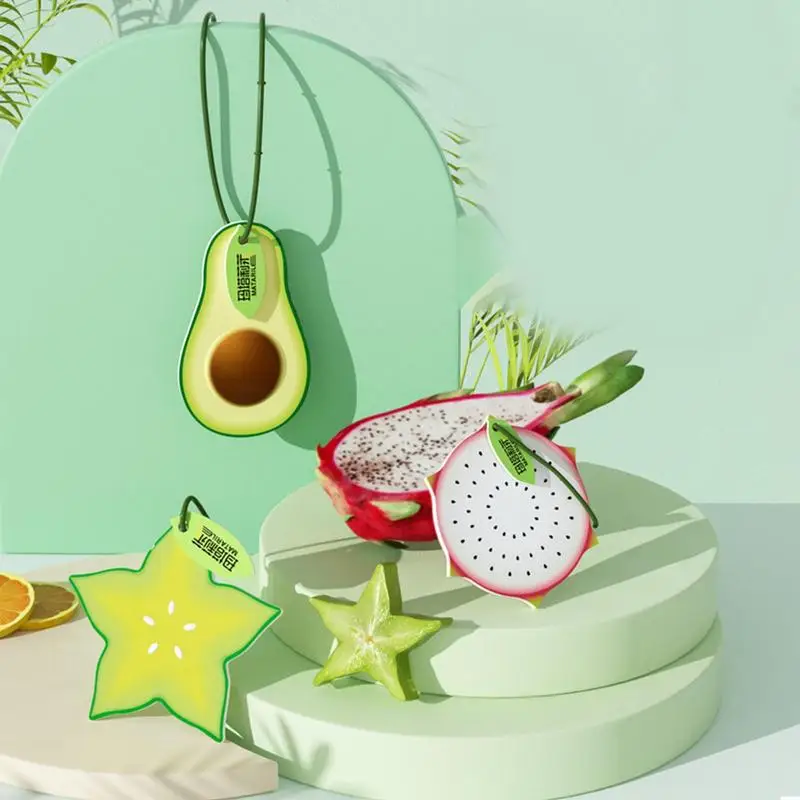 Fruit Air Fresheners Cute Fruit Shape Hangings With Lemon Painting And Fruit Flavors Long-lasting Fruit Series Decor Scents For