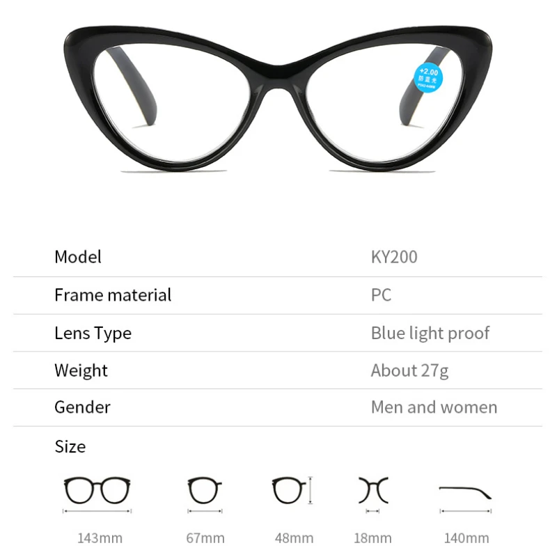 Cat Eye Printed Anti Blue Light Presbyopia Glasses Trendy High Definition Elderly Reading Glasses Ultra Light Unisex Glasses 6