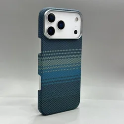 Sleek Carbon Fiber MagSafe - Compatible Slim Shockproof Phone Case with Wireless Charging - iPhone 18 Pro Max (NavyBlue)