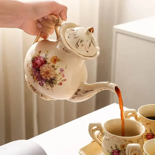 Ceramic Coffee Cup & Teapot Set 2