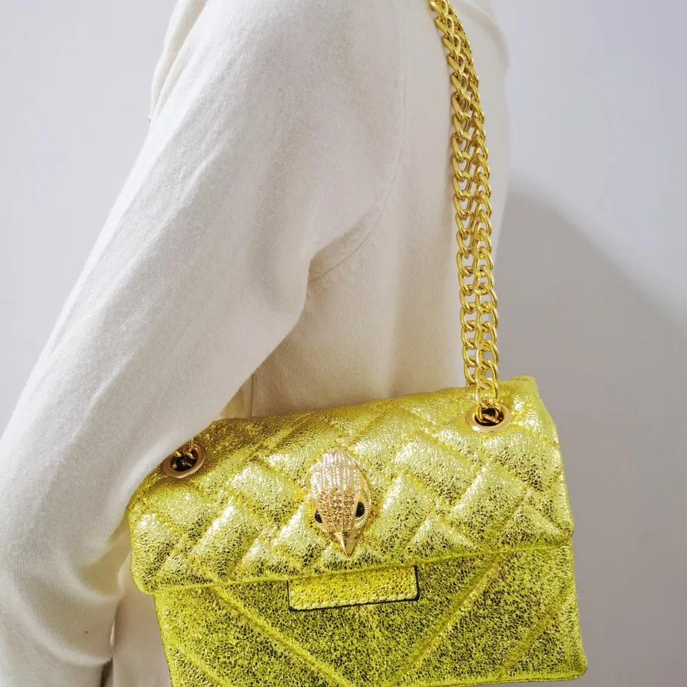 Luxury Shiny Glitter Mini Golden Women Handbag Bling Sequin Quilted Fashion Cross Body Bag
