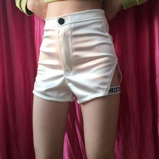 Glossy Women's Sexy Party Club Shorts High Waist Dance Stage Slim Bottoms Chic Short Pants