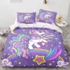 Rainbow Unicorn Bedding Sets Cartoon 3D Digital Printing Duvet Cover Sets Suitable for Bedroom Unicorns and Rainbows Bed Linen 1