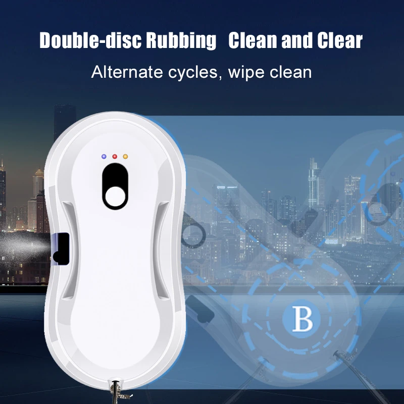 For Outdoor Indoor Window Cleaner Robot with Ultrasonic Water Spray Window Vacuu