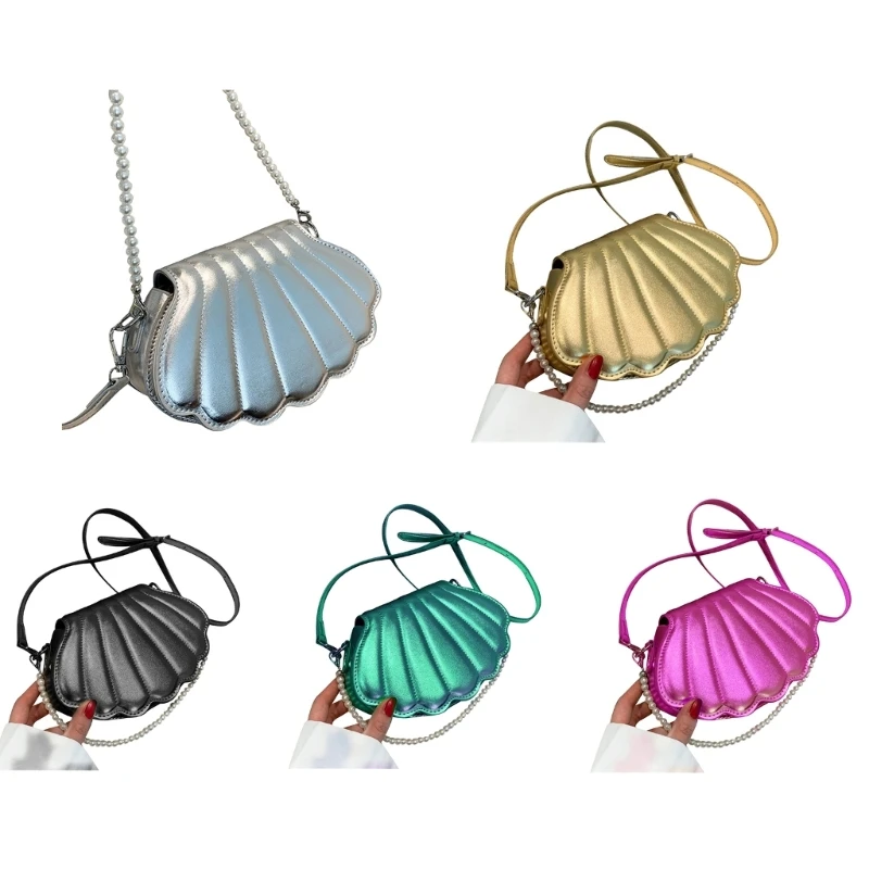 

Crossbody Bag for Women PU Shoulder Bag Pearl Chain Handbag Purse