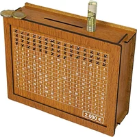 1000/2000/3000/5000/10000 Euro Money Box Piggy Bank Wood Money Bank Reusable Money Box with Saving Goal and Numbers Boxes 1