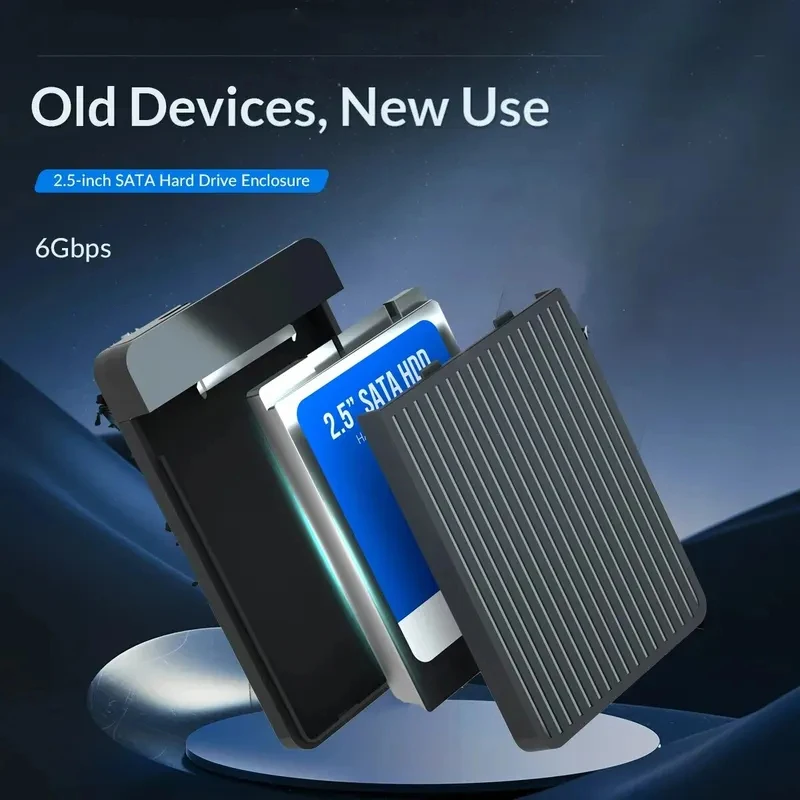 2.5 HDD/SSD 케이스 SATA to USB 3.1/3.0 어댑터 케이스 6gbps HD 외장 하드 드라이브 인클로저 박스 (디스크 HDD 타입 USB-C 인클로저)