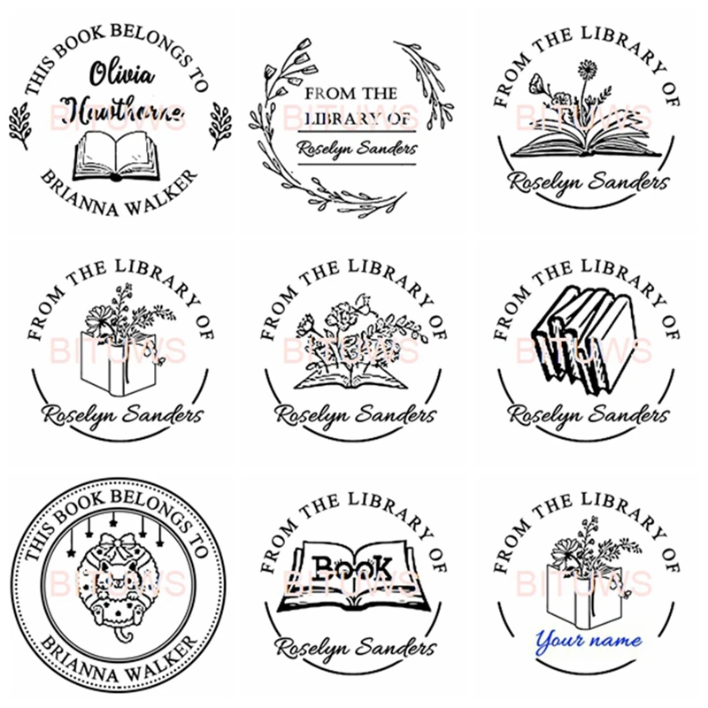 Customized Ex Libris Stamp Custom photosensitive ink stamp for Library book personalised stamps auto ink address stamp
