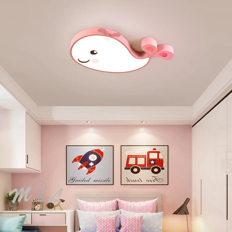 Nordic Macaron Ha Condotto La Luce Di Soffitto Creativo Balena Di Illuminazione A Soffitto Per La Camera Dei Bambini Di Luce 30W Led Soffitto Moderna 
