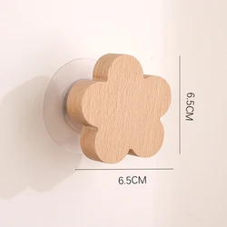 Animal-Shaped Wooden Wall Hook for Cute Room and Home Decor (Flower)