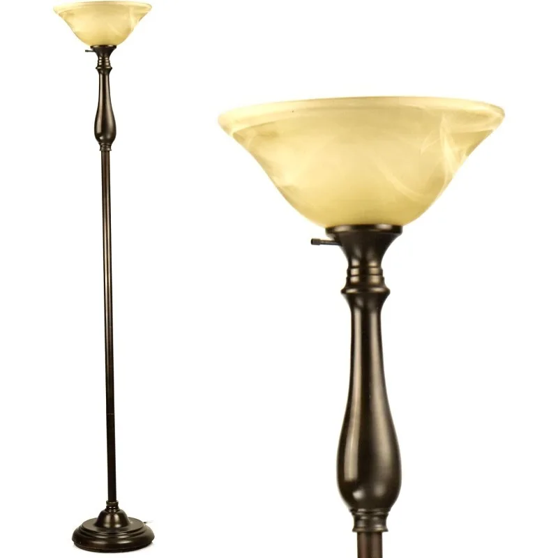 Royal Floor Lamp with Bronze Finish and Amber Alabaster Glass Shade -Looking for Floor Lamp ,Standing Lamp Or Floor Lamps