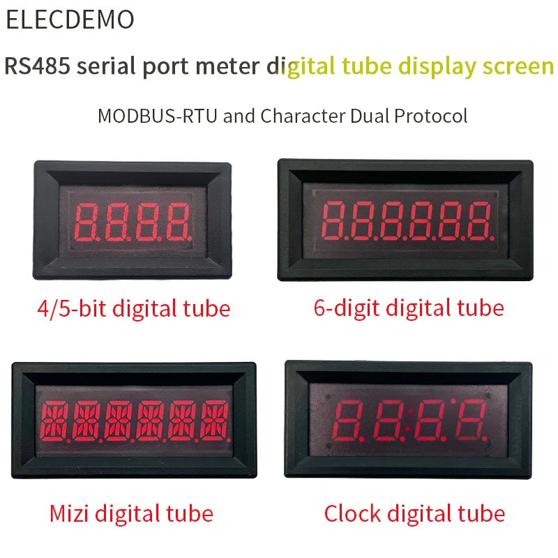 RS485 communication digital display screen LED digital tube module TTL serial port meter PLC display screen MODBUS-RTU