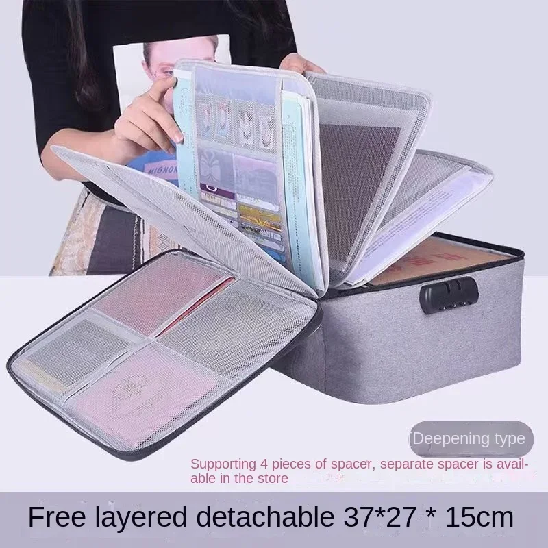 Multi-layer Document Storage Bag Multi-functional Box Important Credit Card Package