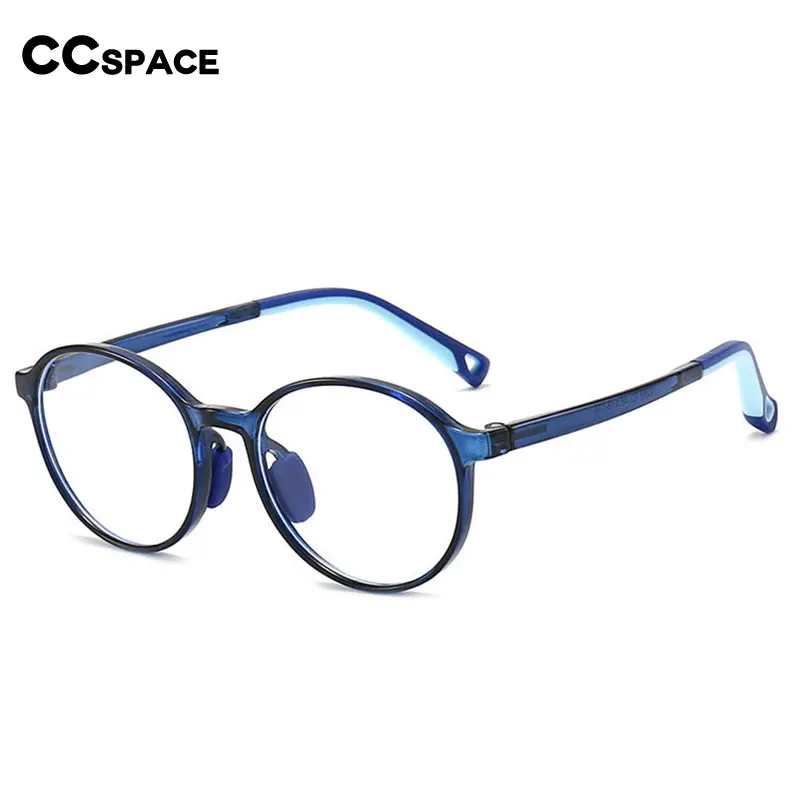 55172 New Round Frame Anti Blue Glasses Tr90 Children's Fashionable Flat Light Anti Radiation Computer Phone