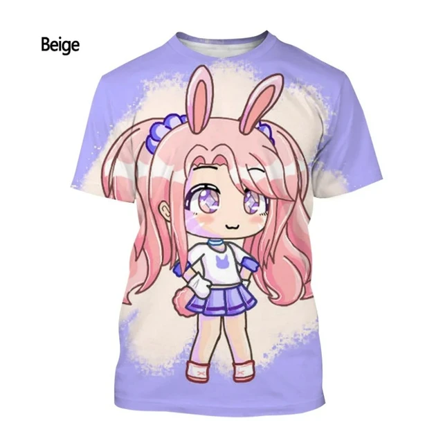 Camiseta Gacha life, personagens da vida Gacha, jogo Gacha