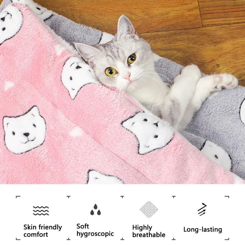 Cute Pet Mat,Double-sided Use,Winter Warm Sleeping Mat,Cat Bed Mat,Suitable for Most Cats and Dogs,Multiple Sizes To Choose From