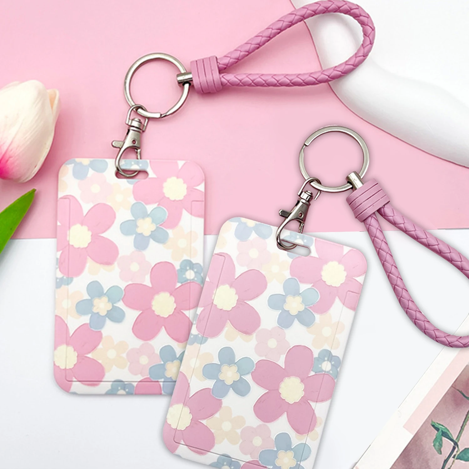 Cartoon Plastic Card Cover for Women Kids Bus Credit ID Name Business Working Bank Card Badge Holder Protective Cover