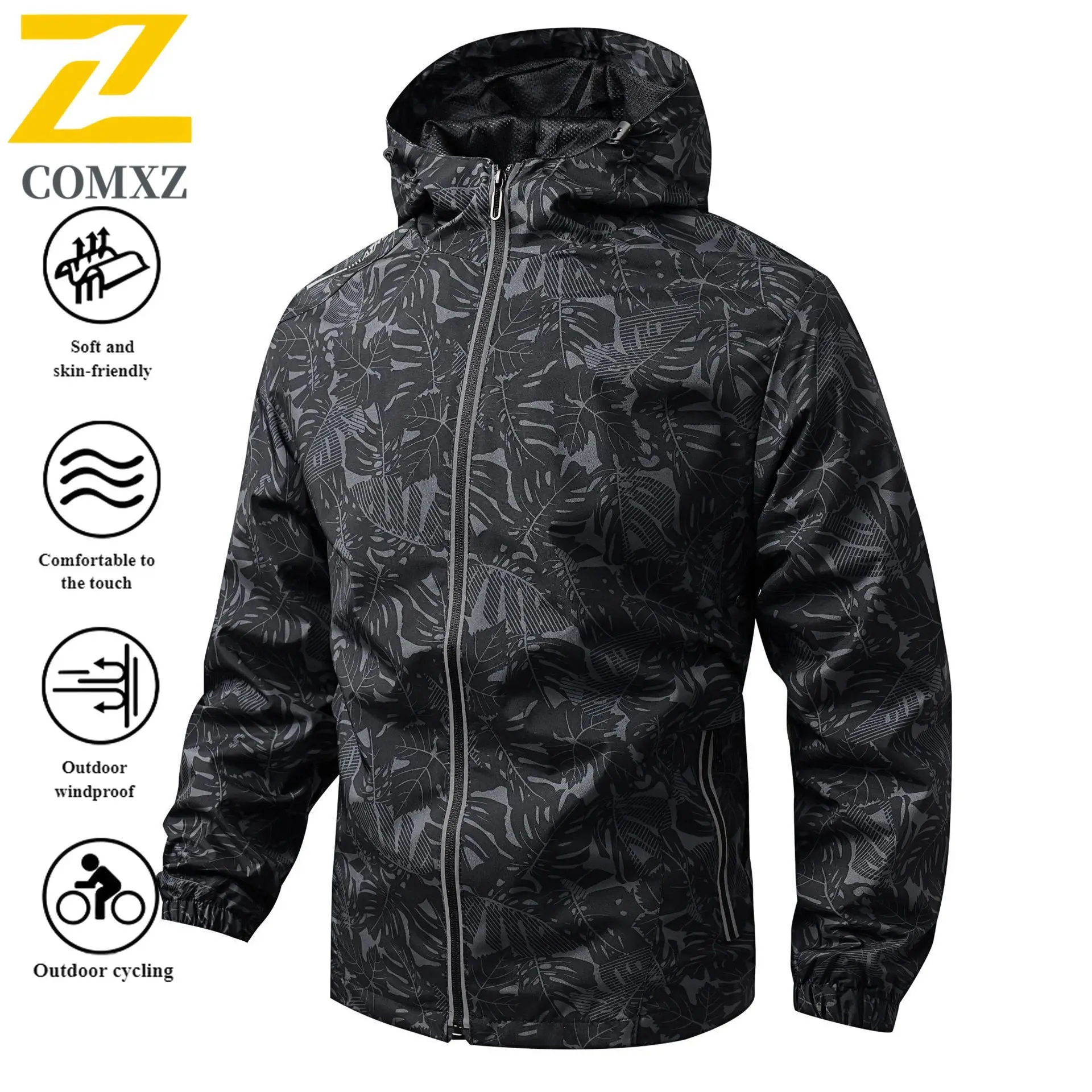 EIAO Fashion New Reflective Cycling Jacket Men's Coat Zipper Jacket Bicycle Windbreaker Coats Outdoor Bike Mtb Sports Road Whit