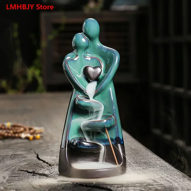 

Ceramic Backflow Aromatherapy Stove Home Decoration Creativity Valentine's Day Comes Both Sides Back Flow Aromatherapy Stove