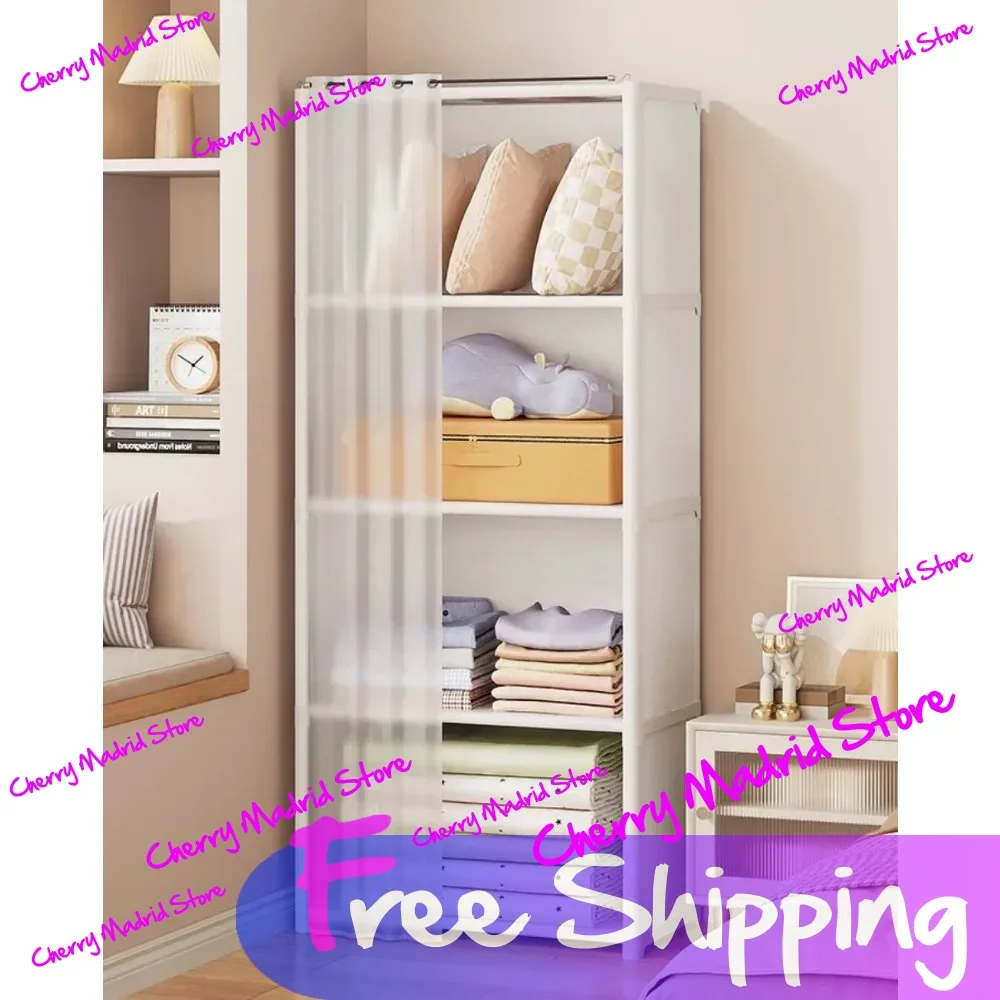 Description Picture 3 of itemMultipurpose Storage Cabinet Dustproof Wardrobe Simple Modular Curtain Multifunctional Bedroom Furniture Closet Organizer Rack