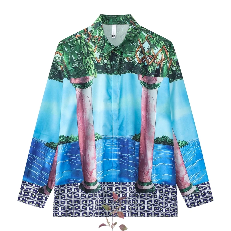 

Fashion Retro Streetwear Casablanca Shirts High Quality Unisex Comfort Colorful Long Sleeved CASABLANCA Tops