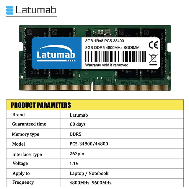 Samsung DDR5 4800MHz 8 Go 16 Go SODIMM PC5-38400 CL40 1.1V SO-DIMM 262-Pin  Ordinateur Portable RAM Mémoire Tech - AliExpress