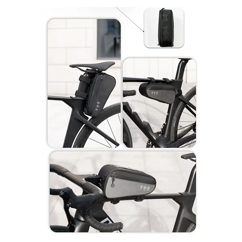 RTSHE-Reflective Bicycle Triangle Tube Bag Water-Resistant Reflective Triangle Bag For Mountain & Road Bikes