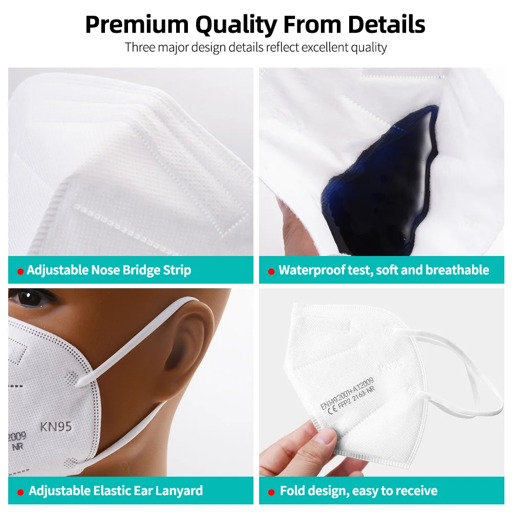 Health Protective KN95 face mask 5 layer filter dust port  mascarillas FFP2 Nonwoven health Protective N95 mask Reusable Face 2