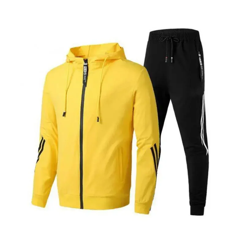 Sports Suit Men Winter Fashion Hoodies Solid Color Suits Tracksuit Winter Warm Clothes Male Casual Hoodie Sets