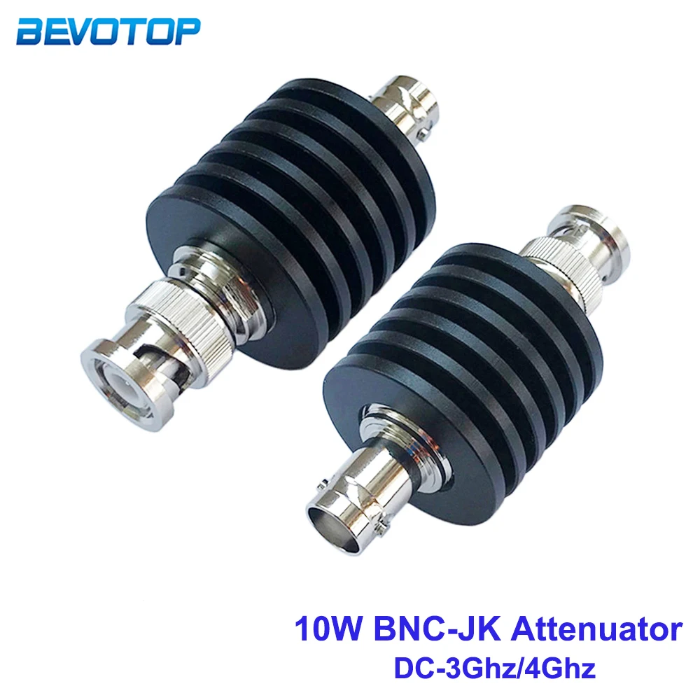 

10 Вт BNC RF аттенюлятор, 4 ГГц BNC штекер-гнездо Разъем RF Коаксиальная мощность 50 Ом 1/2/3/5/6/10/15/20/30 дБ/40дБ