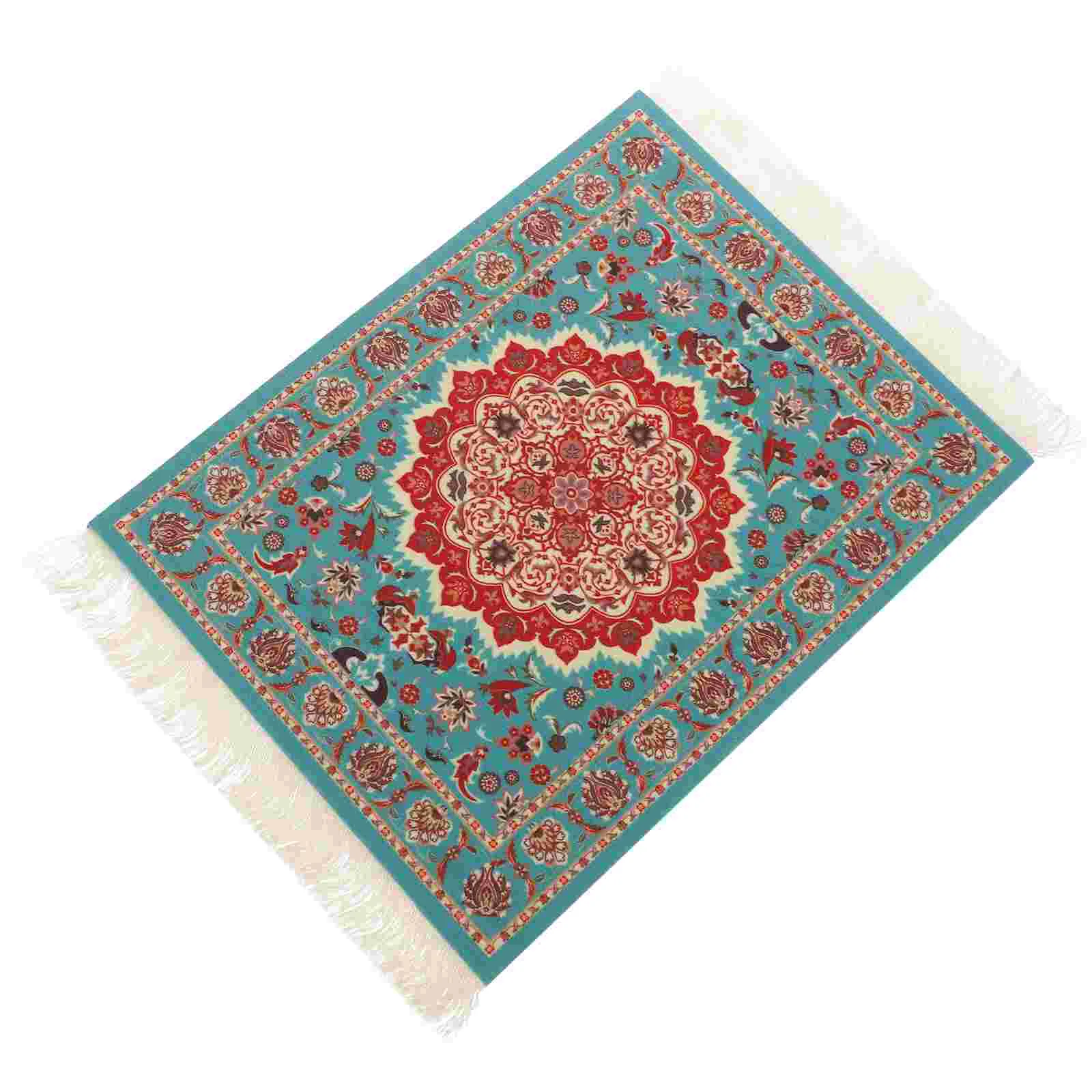 

Oriental Drink Coaster with Tassel Exquisite Ethnic Style Drink Cup Mat Multipurpose Mouse Pad