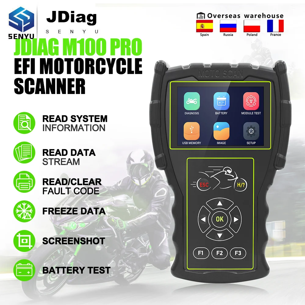 Диагностический сканер JDiag M100 OBD-устройство для чтения кодов мотоциклов