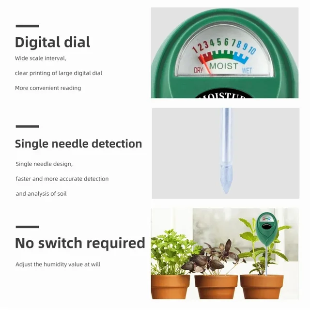 Soil Moisture Meter Plant Watering Test Soil Humidity Monitor Detector Hygrometer Flower Testing Home Gardening Measuring Tool 5