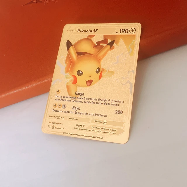 Cartas Pokemon Español Spanish Pokemon Metal Cards Vmax Charizard Pikachu Gold Metal Card España Collection Card Pokémon Cards 6