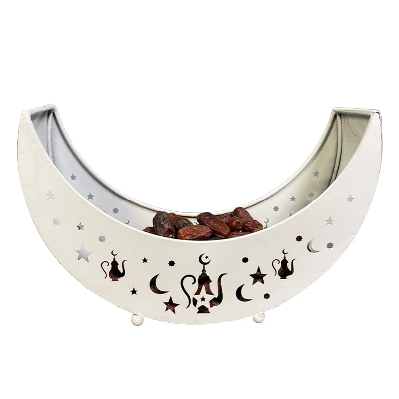 Eid Mubarak Moon Serving Tray Tableware Dessert Storage Container Ramadan Muslim Islamic Party Supply