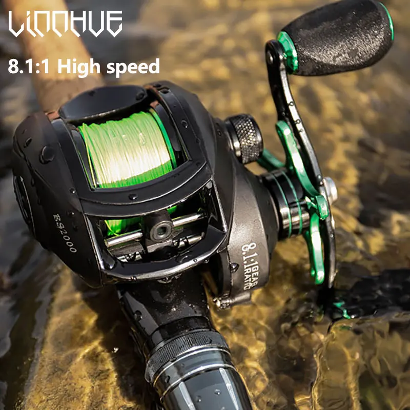 (BS2000 / Right Hand) Baitcasting Reel BS2000 8.1:1High-Speed Fishing-Reel, 8kg Max Drag-Reinforced