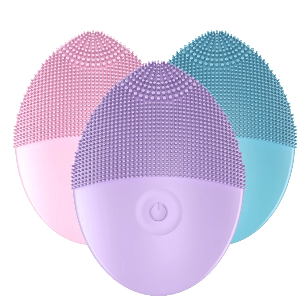 

Electric Facial Cleansing Brush Silicone Ultrasonic Vibration Face Cleanser Deep Pores Blackhead Cleaning Instrument Tools