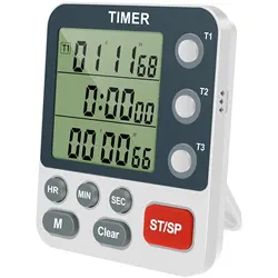 Multi - Function Magnetic Kitchen Timer with Adjustable Volume and Loud Alarm (White)