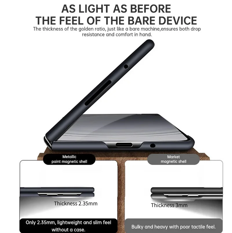 Frameless Ultra-Thin Magnetic Shockproof Case with Wireless Charging Compatibility